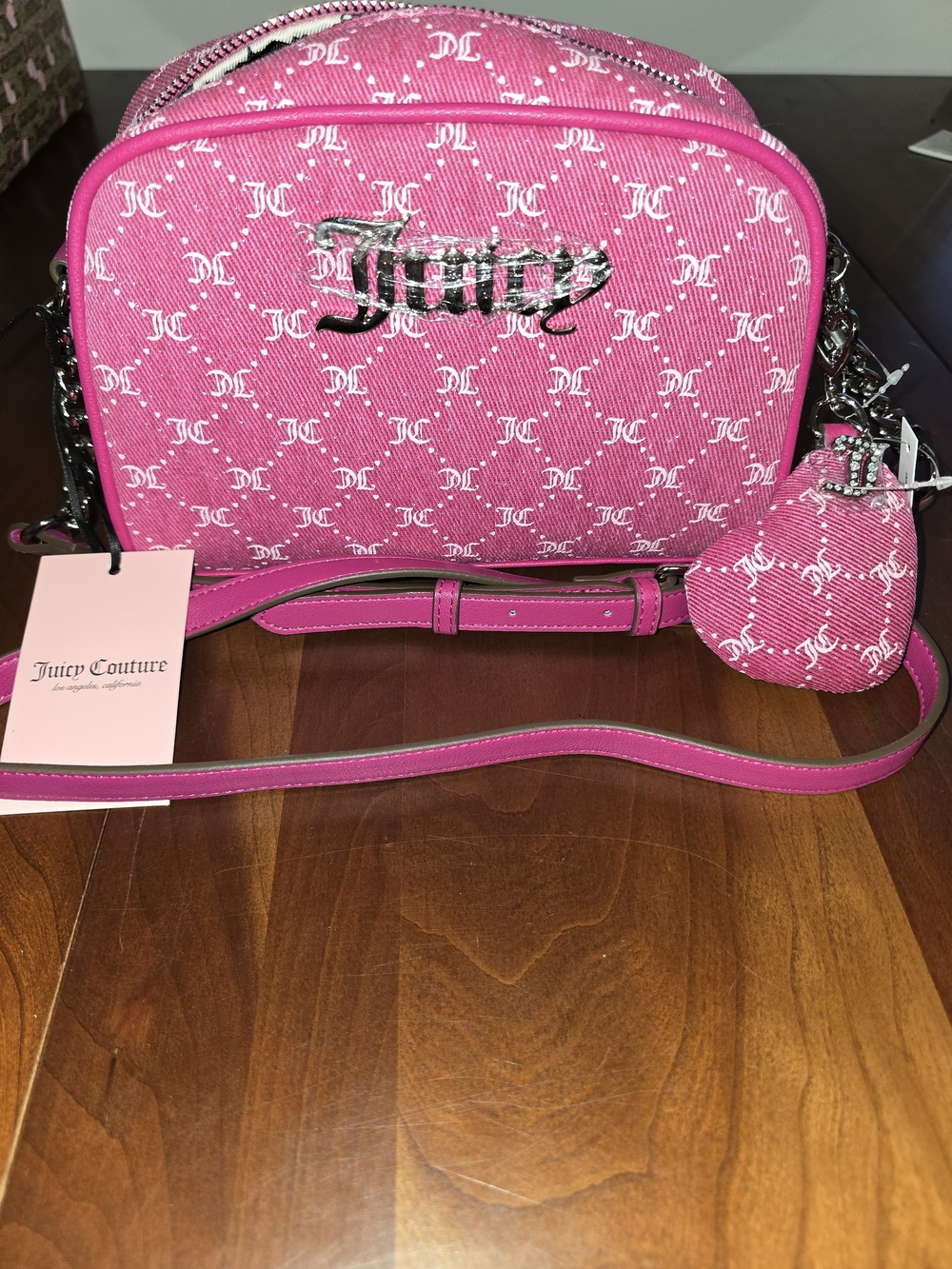 Juicy Couture NWT Pink Logo Crossbody Bag, She's the Moment, Raspberry 💖 Tart